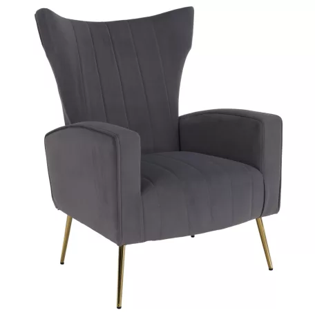 Relaxfotel, szürke Velvet szövet, BARET