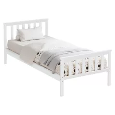 Ágy ágyráccsal, fehér, 90x200, ANATRA