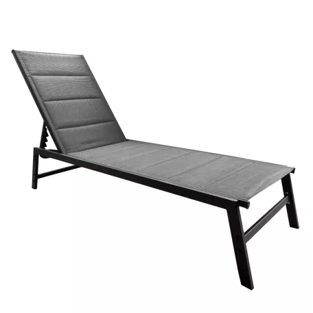 Kerti állítható nyugágy, fekete/szürke, LOPEZ