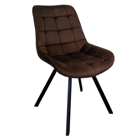 Étkezőszék, sötétbarna Velvet szövet/fekete, SAMIRA