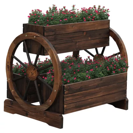 Fa virágcserép, barna, SABA