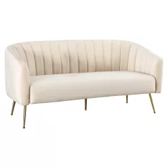   Design 3-as ülés kanapé, bézs Velvet szövet/gold króm-arany, BAGY