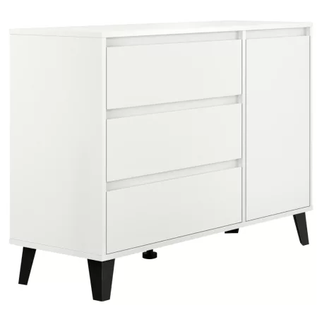 Komód, fehér, BOGAN NEW 1D3S