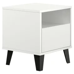 Éjjeliszekrény, fehér, BOGAN NEW 1S