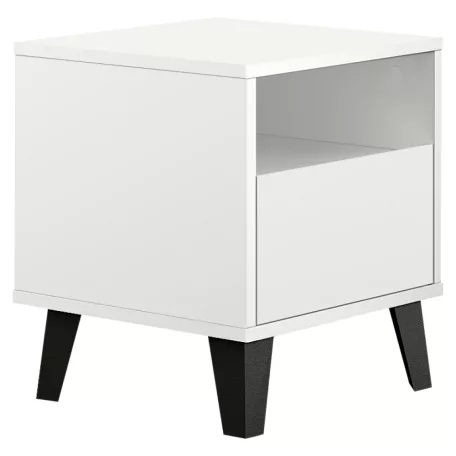 Éjjeliszekrény, fehér, BOGAN NEW 1S