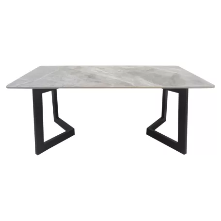 Dohányzóasztal, szürke márvány/fekete, SOFIAN