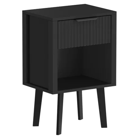 Éjjeliszekrény, fekete, TOBI