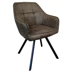   Forgó étkezőszék, zöld szövet csiszolt bőr hatással, SAMANTA