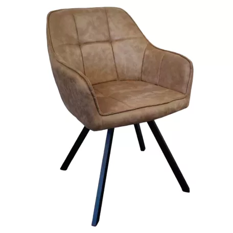 Forgó étkezőszék, szürkésbarna szövet csiszolt bőr hatással, SAMANTA