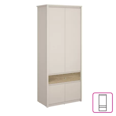 Szekrény, kasmír/evoke tölgy, KAROS 4D1S