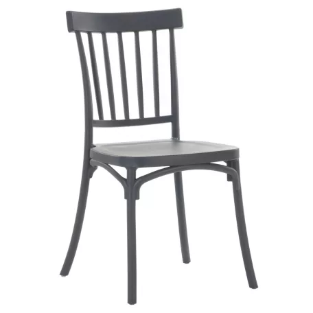 Rakásolható szék, sötétszürke, SAZEN NEW