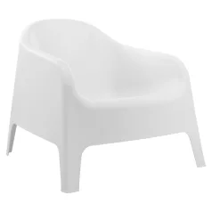 Rakásolható fotel, fehér, műanyag, SOKRA NEW