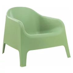 Rakásolható fotel, zöld, műanyag, SOKRA NEW