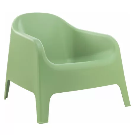 Rakásolható fotel, zöld, műanyag, SOKRA NEW
