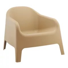 Rakásolható fotel, barna, műanyag, SOKRA NEW