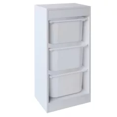Polcállvány tárolódobozokkal, fehér, DUVAN