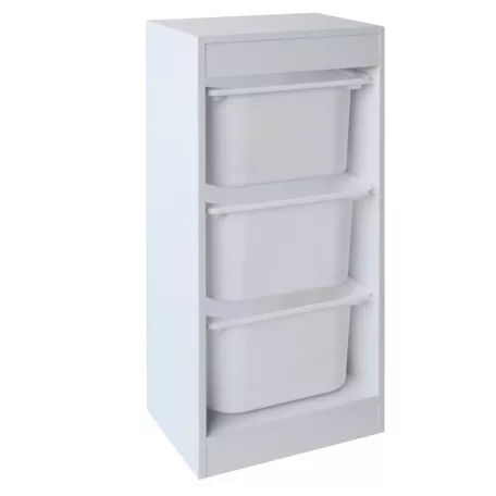 Polcállvány tárolódobozokkal, fehér, DUVAN