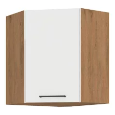   Felső sarokszekrény, fehér extra magas fényű HG/lancelot tölgy, VEGA 58x58 GN-72  1F