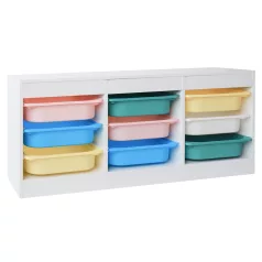 Rendszerező tárolódobozokkal, fehér/színes, TRIMAL NEW