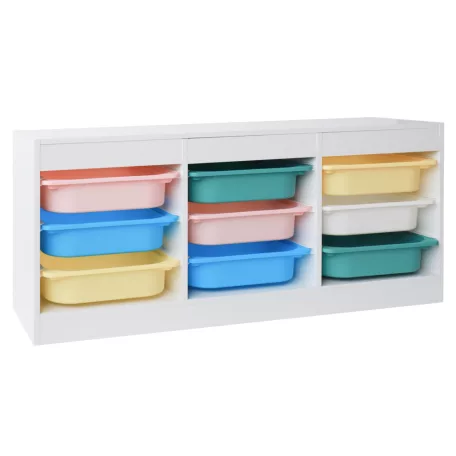 Rendszerező tárolódobozokkal, fehér/színes, TRIMAL NEW