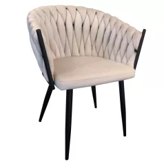 Étkezőszék, világosbézs Velvet szövet/fekete, BLER