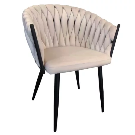 Étkezőszék, világosbézs Velvet szövet/fekete, BLER