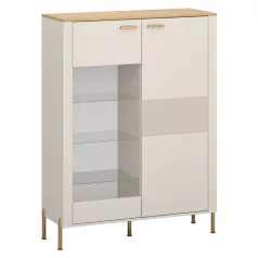 Alacsony vitrin, kasmír/kő tölgy, RUNOL 1D1W