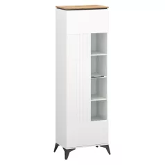 Vitrin, fehér/evoke tölgy, VELIS 1D