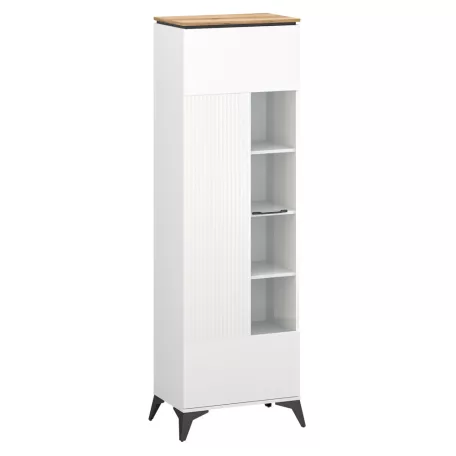 Vitrin, fehér/evoke tölgy, VELIS 1D