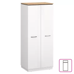 Szekrény, fehér/evoke tölgy, VELIS 2D