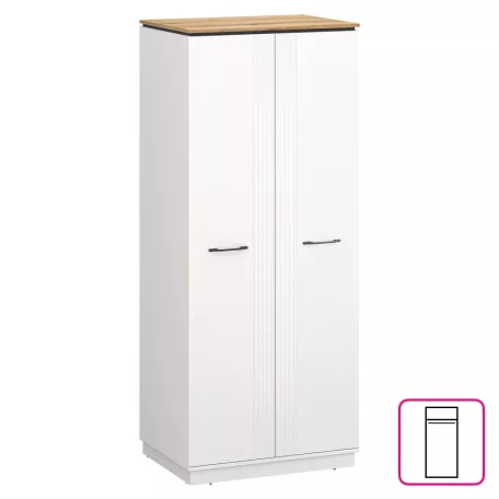 Szekrény, fehér/evoke tölgy, VELIS 2D