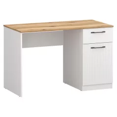 PC asztal, fehér/evoke tölgy, VELIS 1D1S/120