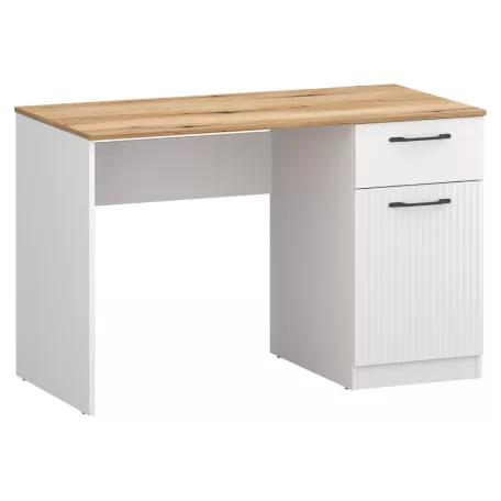 PC asztal, fehér/evoke tölgy, VELIS 1D1S/120