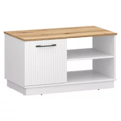 Dohányzóasztal, fehér/evoke tölgy, VELIS 1D