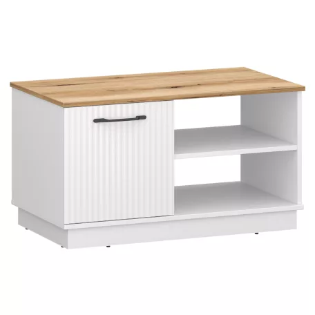 Dohányzóasztal, fehér/evoke tölgy, VELIS 1D