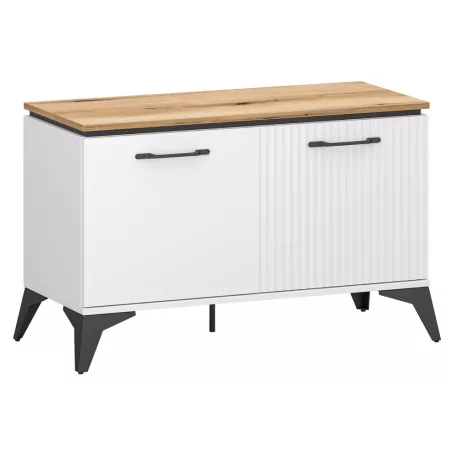 Cipősszekrény, fehér/evoke tölgy, VELIS 2D