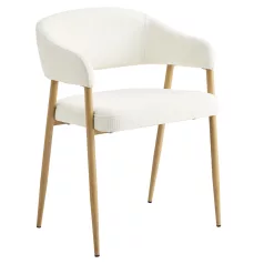 Dizájner étkezőszék, krémszínű/bükk, NIZAR TYP 1