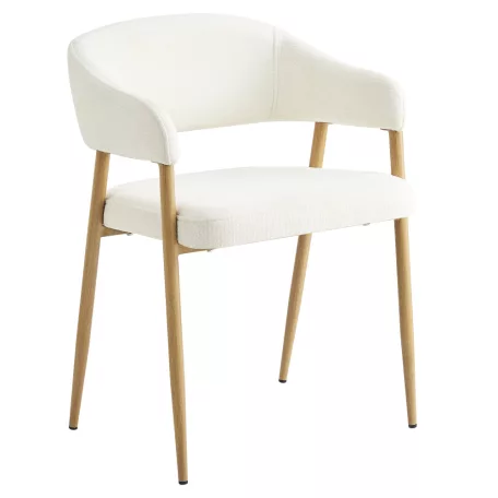 Dizájner étkezőszék, krémszínű/bükk, NIZAR TYP 1