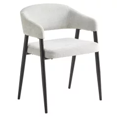 Dizájner étkezőszék, világosszürke/fekete, NIZAR TYP 2