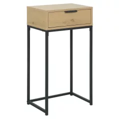 Kisasztal fiókkal, tölgy/fekete, LERTOS