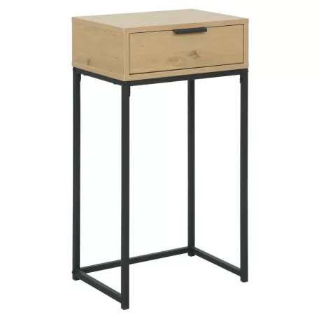 Kisasztal fiókkal, tölgy/fekete, LERTOS
