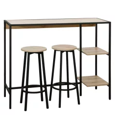 Bárszett 1+2, tölgy/fekete, POHOS