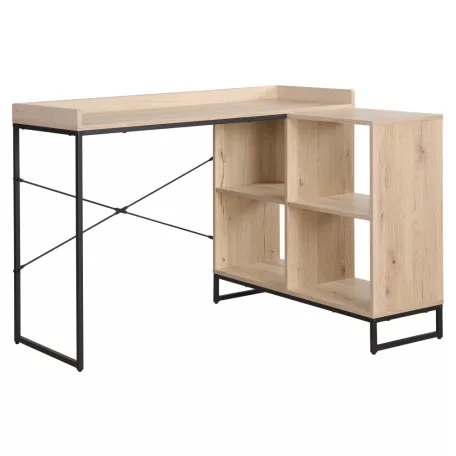 Sarok számítógépasztal, tölgy/fekete, ULOSTOL
