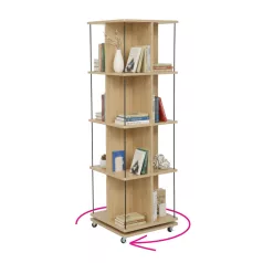 Forgó polcállvány, tölgy/fekete, POTOR