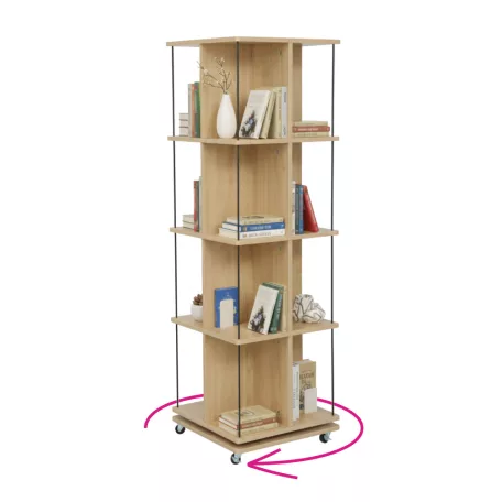 Forgó polcállvány, tölgy/fekete, POTOR