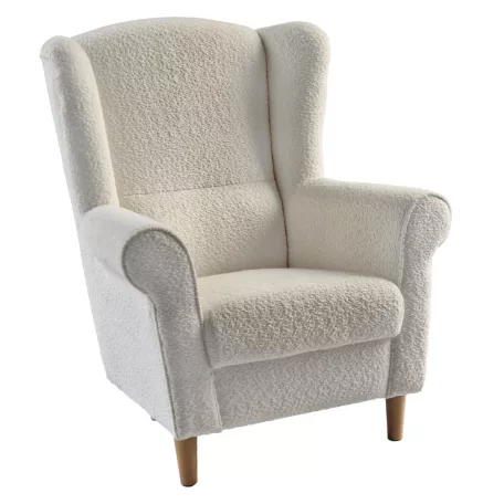 Füles fotel, tejszínes szövet Coral, CHARLOT