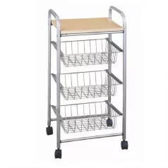 Polcállvány drótkosarakkal, bükk, CAMPO