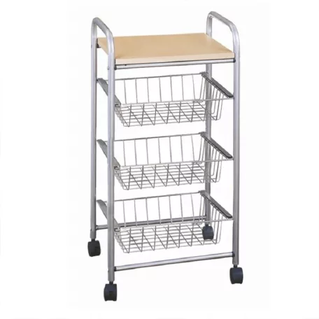 Polcállvány drótkosarakkal, bükk, CAMPO