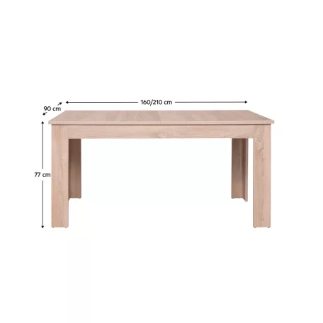 Kinyitható asztal typ 12, sonoma tölgy, 161-210x77 cm, GRAND