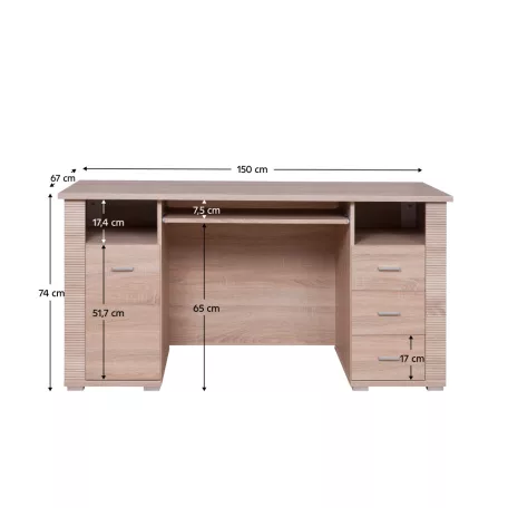 Számítógépasztal TYP 22, tölgyfa sonoma, GRAND
